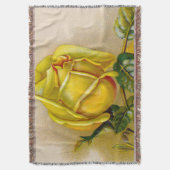 Yellow Rose Antiek Print Fine Art Deken (Voorkant Verticaal)
