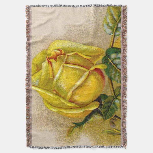 Yellow Rose Antiek Print Fine Art Deken (Voorkant Verticaal)