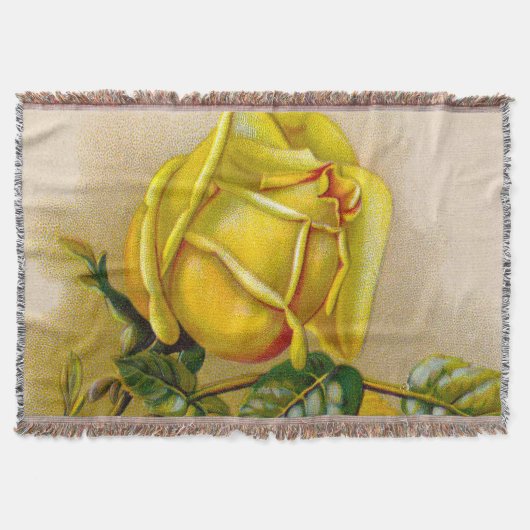 Yellow Rose Antiek Print Fine Art Deken (Voorkant)