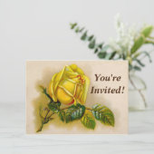 Yellow Rose Antiek Print Fine Art Kaart (Staand voorkant)