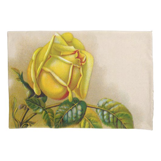 Yellow Rose Antiek  Print Fine Art Kussensloop (Voorkant)