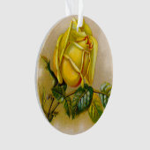 Yellow Rose Antiek Print Fine Art Ornament (voorkant)