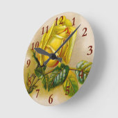 Yellow Rose Antiek  Print Fine Art Ronde Klok (Hoek)