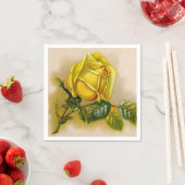 Yellow Rose Antiek  Print Fine Art Servetten (Insitu)