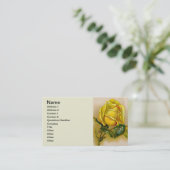 Yellow Rose Antiek  Print Fine Art Visitekaartje (Staand voorkant)