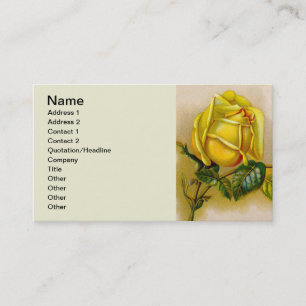 Yellow Rose Antiek  Print Fine Art Visitekaartje