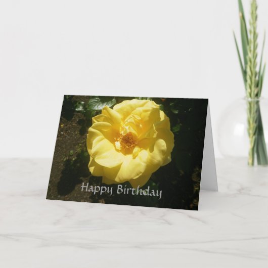 Yellow Rose Birthday Card Kaart (Voorkant)