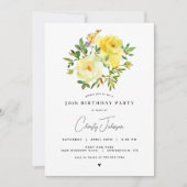 Yellow Rose Birthday Party Invitation Kaart (Voorkant)