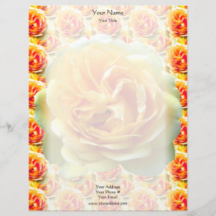 Yellow Rose Bloom Letterhead Briefhoofd