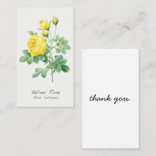Yellow Rose Botanical Dank u kaart Visitekaartje