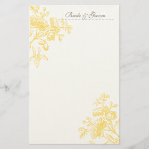 Yellow Rose bruiloft briefpapier