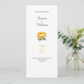 Yellow rose classy elegant wedding invitation kaart (Staand voorkant)