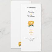 Yellow rose classy elegant wedding invitation kaart (Voorkant / Achterkant)