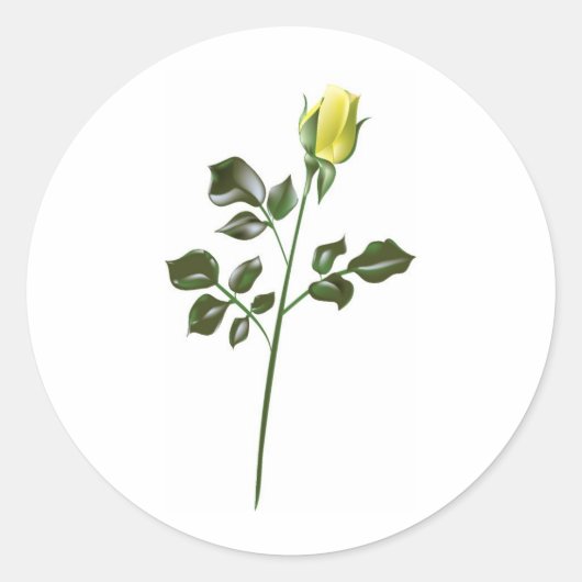 Yellow Rose Clipart Ronde Sticker (Voorkant)