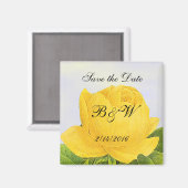 Yellow Rose Custom Save the Date Magnet Magneet (Voorkant / Achterkant)