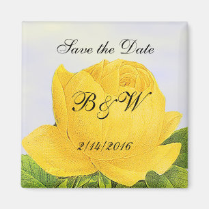 Yellow Rose Custom Save the Date Magnet Magneet