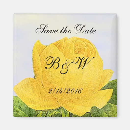 Yellow Rose Custom Save the Date Magnet Magneet (Voorkant)