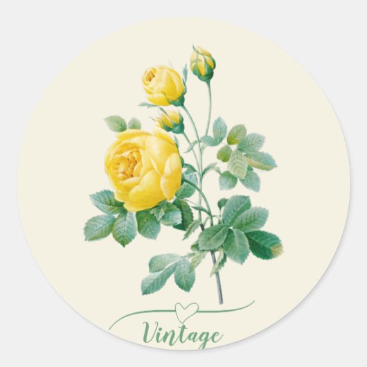  Yellow Rose Fine art Ronde Sticker (Voorkant)