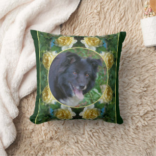 Yellow Rose Flower Lijst Creëer Uw eigen foto Kussen