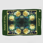Yellow Rose Flower Pair Abstract gepersonaliseerd Golfhanddoek (Horizontaal)