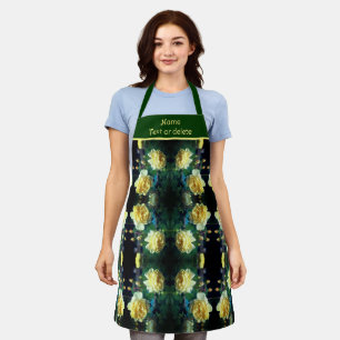Yellow Rose Flower Pair Abstract gepersonaliseerd Schort