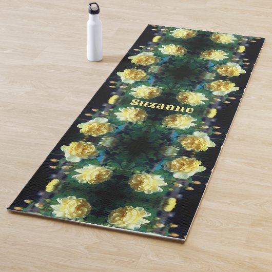 Yellow Rose Flower Pair Abstract gepersonaliseerd Yogamat (In situ)