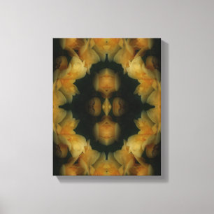 Yellow Rose Flowers Abstracte Natuur Canvas Afdruk