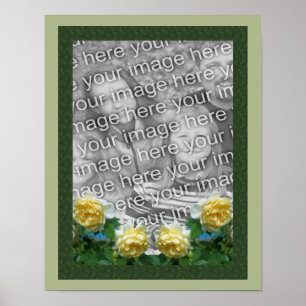 Yellow Rose Flowers Lijst Creëer Uw eigen foto Poster
