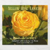 Yellow Rose Gepersonaliseerd Likeurfles Etiket (Enkel label)