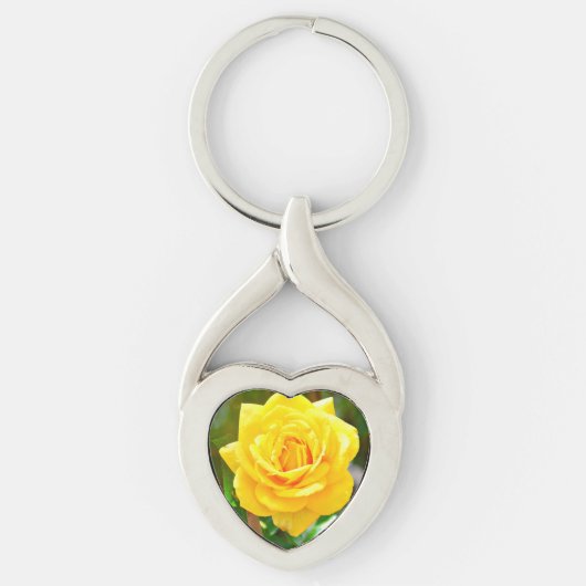 Yellow Rose Heart Sleutelhanger (Voorkant)