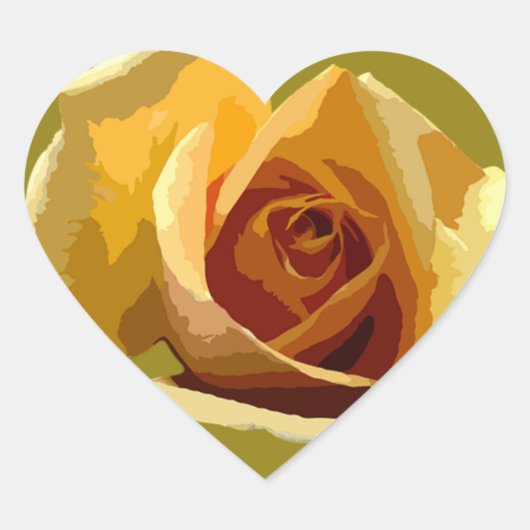 Yellow Rose Heart Sticker (Voorkant)
