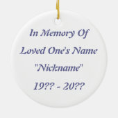 Yellow Rose Memorial Ornament (Achterkant)