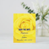 Yellow Rose Navy Blue Schattige Unique Save the Da Briefkaart (Staand voorkant)