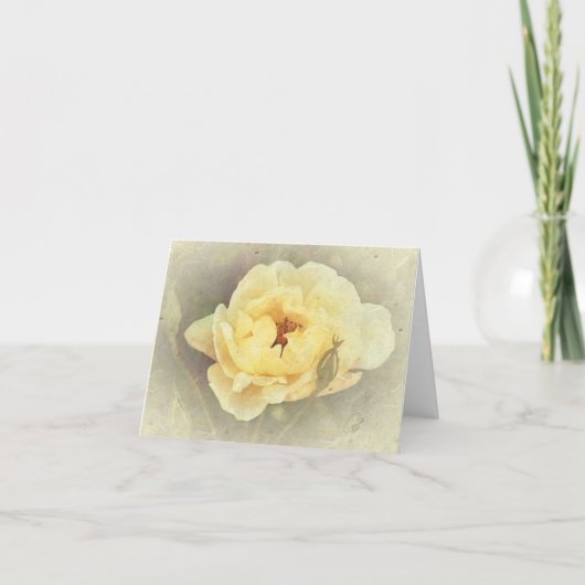 Yellow Rose Note Card Kaart (Voorkant)