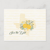 Yellow Rose of Texas - Gingham State Save the Date Briefkaart (Voorkant)