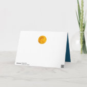 Yellow Rose Photo Pattern op Blue Feestdagen Kaart (Achterkant)