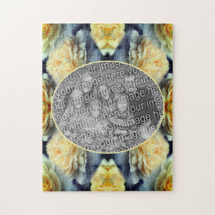 Yellow Rose Raindrops Lijst Voeg je eigen foto toe Legpuzzel