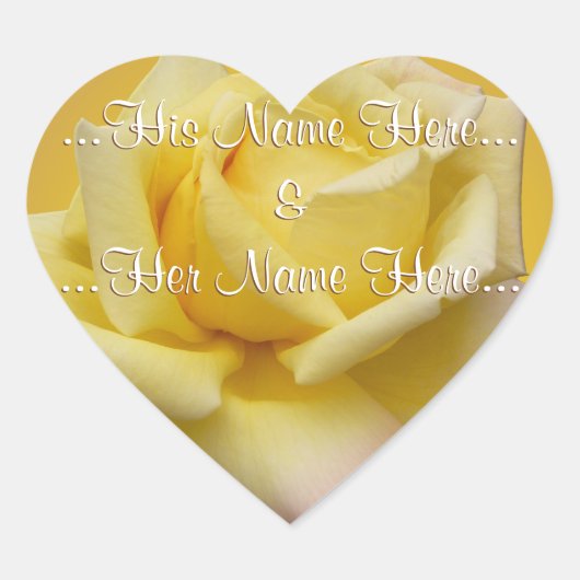 Yellow Rose Stickers Romantisch Roos Bruiloft Stic (Voorkant)