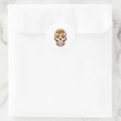 Yellow Rose Sugar Skull Ronde Sticker (Tas)