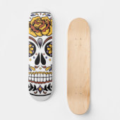 Yellow Rose Sugar Skull Skateboard (Voorkant)