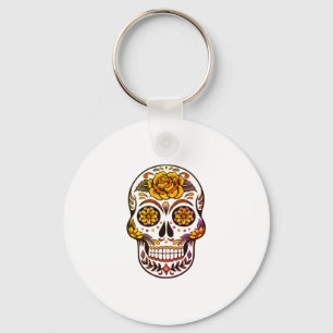 Yellow Rose Sugar Skull Sleutelhanger