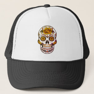 Yellow Rose Sugar Skull Trucker Pet
