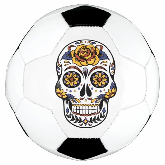 Yellow Rose Sugar Skull Voetbal (Voorkant)