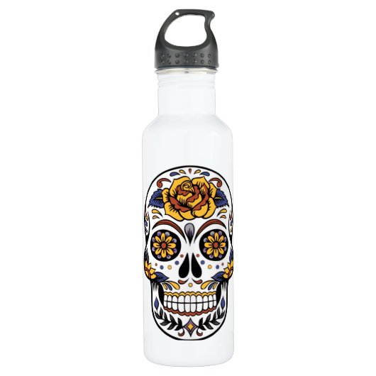 Yellow Rose Sugar Skull Waterfles (Voorkant)
