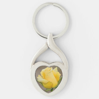 Yellow Rose Twisted Heart Sleutelhanger