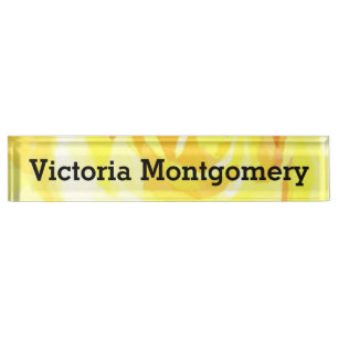 Yellow Rose Waterverf Desk Name Bord Naambordje