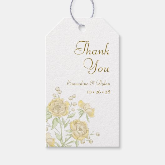 Yellow Rose Wedding Cadeaulabel (Voorkant)