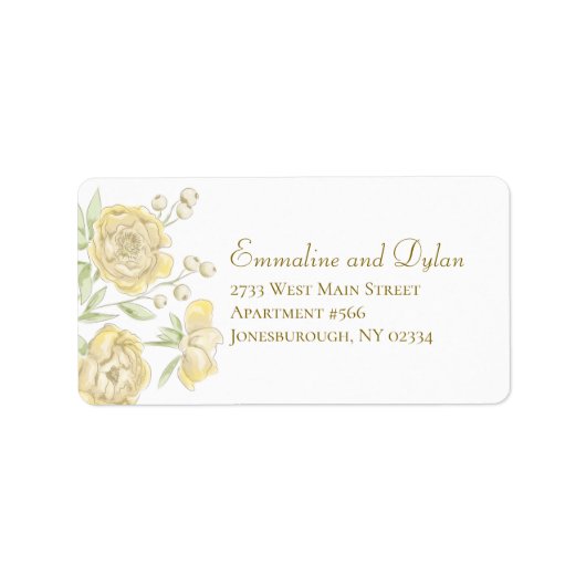 Yellow Rose Wedding Etiket (Voorkant)