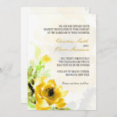 Yellow Rose Wedding Invitation Kaart (Voorkant / Achterkant)