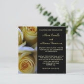 Yellow Rose Wedding Invitation Kaart (Staand voorkant)